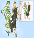 Simplicity 1921: 1950s Misses Cocktail Dress Sz 38 B Vintage Sewing Pattern
