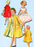 1950s Vintage Simplicity Sewing Pattern 1934 Girls Party Dress and Coat Size 8
