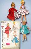 1950s Vintage Simplicity Sewing Pattern 1936 Simple Girls Dress & Coat Size 4