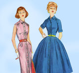 Simplicity 1946: 1950s Misses Shirtwaist Dress Sz 32B Vintage Sewing Pattern