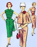 1950s Vintage Simplicity Sewing Pattern 1952 Misses Dress and Cape Size 34 Bust