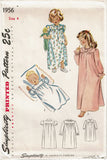 1940s Vintage Simplicity Sewing Pattern 1956 Charming Toddler Girls Nightgown