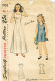 1940s Vintage Simplicity Sewing Pattern 1958 Easy Toddler Girls Princess Slip 4