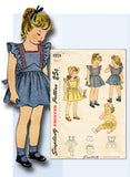 1940s Vintage Simplicity Pattern 1959 Baby Girls Pinafore Dress & Bonnet Size 2