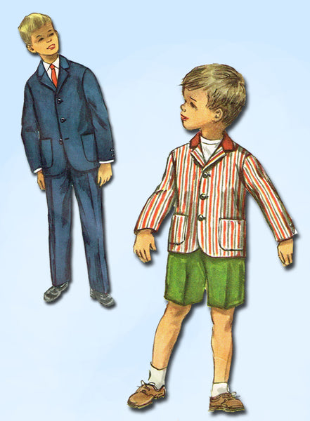 1950s Vintage Simplicity Sewing Pattern 1980 Toddler Boys Suit w Shorts Size 2