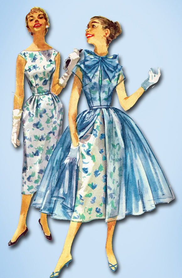 1950s Vintage Simplicity Sewing Pattern 1985 Misses 2 Layer Dress Size 16 36B