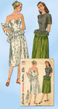 1940s Vintage Simplicity Sewing Pattern 1985 Misses Peplum Dress Size 14 32 Bust