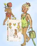 1940s Original Vintage Simplicity Sewing Pattern 1990 Baby Romper & Bonnet Sz 6 mos
