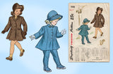 Simplicity 1998: 1940s Uncut Toddler Girls Coat & Hat Sz4 Vintage Sewing Pattern
