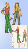 1940s Vintage Simplicity Sewing Pattern 2003 Little Girls Pants Suit Size 10 28B