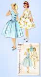 1950s Vintage Simplicity Sewing Pattern 2007 Little Girls Party Dress Size 14