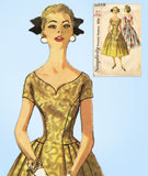 1950s Vintage Simplicity Sewing Pattern 2019 Uncut Misses Cocktail Dress Sz 36 B - Vintage4me2