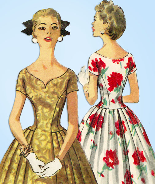1950s VTG Simplicity Sewing Pattern 2019 Uncut Misses Cocktail Dress   Vintage4me2