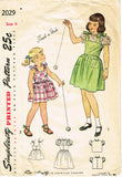 1940s Vintage Simplicity Sewing Pattern 2029 Easy Toddler Girls Sun Dress Size 6 - Vintage4me2
