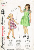 1940s Vintage Simplicity Sewing Pattern 2029 Easy Little Girls Sun Dress Size 8 - Vintage4me2