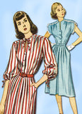 1940s Vintage Simplicity Sewing Pattern 2032 Misses Easy Day Dress Sz 32B