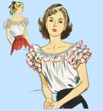 1940s Vintage Simplicity Sewing Pattern 2034 Misses Peasant Blouse Size 32 Bust - Vintage4me2