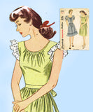 1940s Vintage Simplicity Sewing Pattern 2042 Charming Misses WWII Dress Sz 32 B - Vintage4me2