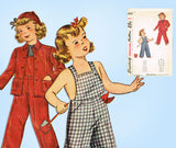 1940s Vintage Simplicity Sewing Pattern 2043 Toddler Girls Overalls & Jacket Sz4 - Vintage4me2