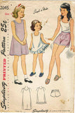 1940s Vintage Simplicity Sewing Pattern 2045 Easy Toddler Girls Slip & Panties 4