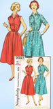1950s Vintage Simplicity Sewing Pattern 2047 Uncut Misses Shirtwaist Dress 32B