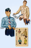 1940s Vintage Simplicity Sewing Pattern 2049 Classic Little Boys Shirt Size 10