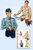 1940s Vintage Simplicity Sewing Pattern 2049 Classic Little Boys Shirt Size 8