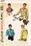 1940s Vintage Simplicity Sewing Pattern 2049 Classic Little Boys Shirt Size 14