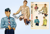 1940s Vintage Simplicity Sewing Pattern 2049 Classic Little Boys Shirt Size 14