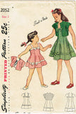 1940s Vintage Simplicity Sewing Pattern 2052 Baby Girls Sun Dress & Bolero Sz 2