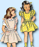 1940s VTG Simplicity Sewing Pattern 2056 Uncut Toddler Girls Pinafore Dress Sz 6