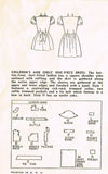 1940s Vintage Simplicity Sewing Pattern 2065 Toddler Girls Day Dress Size 2