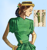 1940s Vintage Simplicity Sewing Pattern 2087 Uncut Misses Afternoon Dress Sz 34B - Vintage4me2