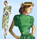 1940s Vintage Simplicity Sewing Pattern 2087 Uncut Misses Afternoon Dress Sz 34B - Vintage4me2