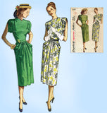 1940s Vintage Simplicity Sewing Pattern 2087 Uncut Misses Afternoon Dress Sz 34B - Vintage4me2