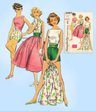 1950s Vintage Simplicity Sewing Pattern 2087 Misses Play Suit & Skirt Sz 34 B - Vintage4me2