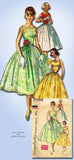 1950s Vintage Simplicity Sewing Pattern 2089 Easy Misses Cocktail Dress Sz 32 B