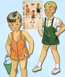 1940s Vintage Simplicity Sewing Pattern 2090 Easy Toddler Boys Romper Size 2 - Vintage4me2