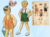 1940s Vintage Simplicity Sewing Pattern 2090 Easy Toddler Boys Romper Size 2 - Vintage4me2
