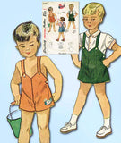 1940s Vintage Simplicity Sewing Pattern 2090 Easy Toddler Boys Romper Size 3 - Vintage4me2