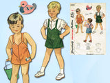 1940s Vintage Simplicity Sewing Pattern 2090 Easy Toddler Boys Romper Size 3 - Vintage4me2