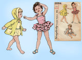 Simplicity 2094: 1950s Cute Baby Girls Bathingsuit Size 2 Vintage Sewing Pattern