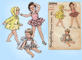 Simplicity 2094: 1950s Cute Baby Girls Bathingsuit Size 2 Vintage Sewing Pattern