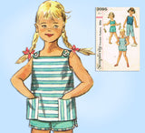 1950s Vintage Simplicity Sewing Pattern 2095 Toddler Girls Play Clothes Set Sz 2 - Vintage4me2
