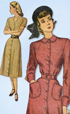 1940s Original Vintage Simplicity Pattern 2101 Charming Misses Dress Sz 34 Bust