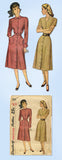 1940s Original Vintage Simplicity Pattern 2101 Charming Misses Dress Sz 34 Bust
