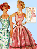 1950s Vintage Simplicity Sewing Pattern 2104 Misses Sun or Party Dress Sz 32 B - Vintage4me2