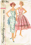 1950s Vintage Simplicity Sewing Pattern 2104 Misses Sun or Party Dress Sz 32 B - Vintage4me2