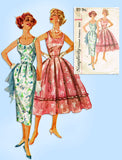 1950s Vintage Simplicity Sewing Pattern 2104 Misses Sun or Party Dress Sz 32 B - Vintage4me2