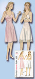 1940s Vintage Simplicity Sewing Pattern 2114 Simple Misses Princess Slip Sz 36 B
